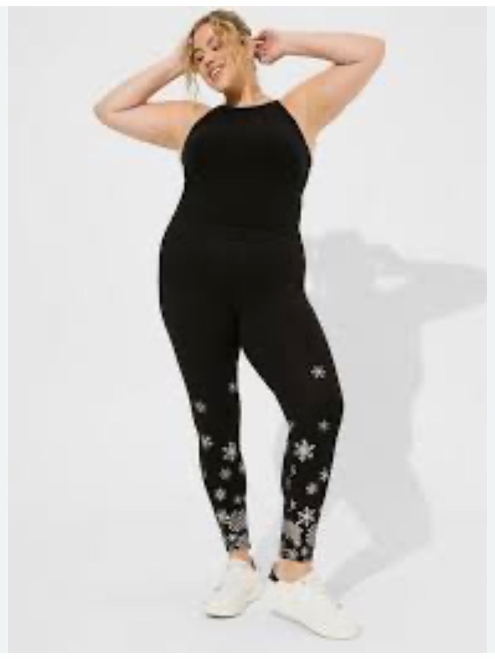 Torrid Black Metallic Snowflake Leggings Size XL